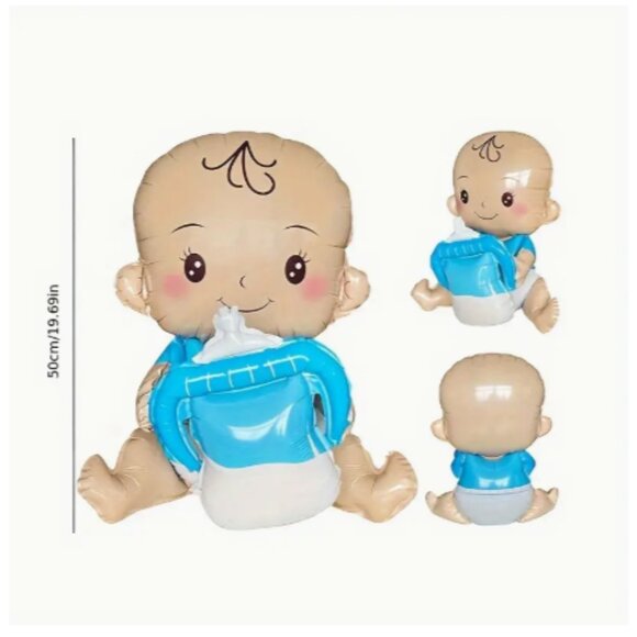 Baby Boy Balloon Holding a Baby Bottle Blue NWT - Picture 1 of 2